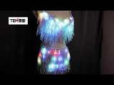 LED Clothes Glowing Bra Shorts Fashion Luminous Suits Belt Show Women Reflective Face Tasseled Bra Belly Dancer Dress Accessorie