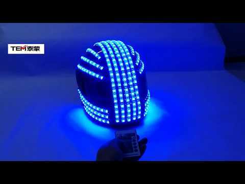 RGB Color LED Helmet Monster Luminous Hat Dance Clothes DJ Helmet