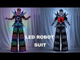 Full Color Smart Pixels LED Robot Suit Costume Clothes Stilts Walker Costume LED Lights Luminous Jacket Stage Dance Performance