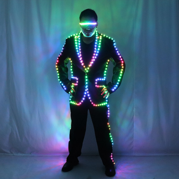 Digital Full Color LED Suit Remote Control LED Jacket for Bar Hosting, Wedding Men  Dress Costume Tron suit