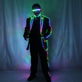 Digital Full Color LED Suit Remote Control LED Jacket for Bar Hosting, Wedding Men  Dress Costume Tron suit