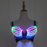 LED Glowing Ladies Bra Nightclub Stage Girl Dancing Fluorescent Underwear Sexy Catwalk Props