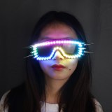 Full Color Led Luminous Glasses 7 Colors Flashing Halloween Party Mask Light Up Eyewear For DJ Club Stage Show