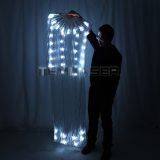 LED Full Color Belly Dance Silk Fan Veil Stage Performance Accessories Prop Light Bellydance LED Fans Shiny Rainbow