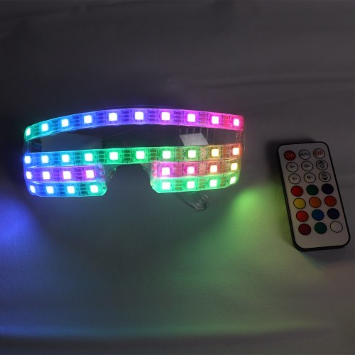 Handmade high-quality customization Full Color LED Glasses Pixel Laser Goggles Light Up Rave Costume Party Decor DJ SunGlasses