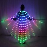 Women LED Isis Wings Remote Control Belly Dance Light Up Wings Butterfly Party Club Wear Flash Halloween Flexible Sticks