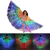 Kids LED Isis Wings Sticks Belly Dance Wing Stage Performance Girls Multi Colors Wings Led Butterfly Light Up 360 Degrees