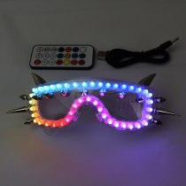 Pixel Smart LED Goggles Full Color Laser Glasses with Pads Intense Multi-colored 350 Modes Rave EDM Party Glasse