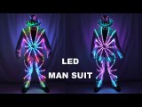 Full Color LED Suit Costumes Clothes  Lights Luminous Stage Dance Performance Show Dress Growing Light Up Armor for Night Club