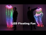 LED Full Color Belly Dance Silk Fan Veil Stage Performance Accessories Prop Light Bellydance LED Fans Shiny Rainbow
