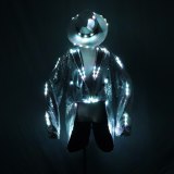 Fashion Swallowtail LED Tuxedo Luminous Costumes Glowing vestidos LED Clothing Show Men LED Clothes Dance Accessories