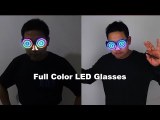 High Quality USB Recharge Led glasses Light up Goggles Rainbow Full Color Spectrum Rave Eye Costume night club Party