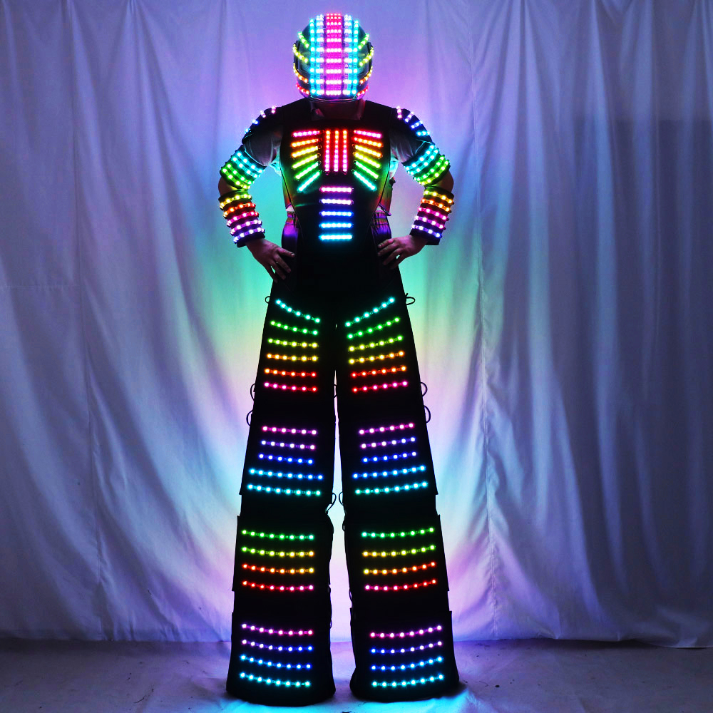 Full Color Pixel Stilts Walker LED Suit LED Robot Costume Clothes ...