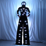 Full Color Pixel  Stilts Walker  LED Suit  LED Robot Costume Clothes Helmet Laser Gloves CO2 Gun Jet Machine