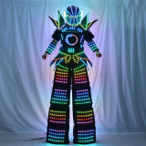 Full Color Smart Pixels LED Robot Suit Costume Clothes Stilts Walker Costume LED Lights Luminous Jacket Stage Dance Performance