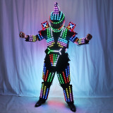 Full Color LED Robot Suit Stage Dance Costume Tron RGB Lighted Luminous Outfit Team Wears Cosplay Dress Vest Disco