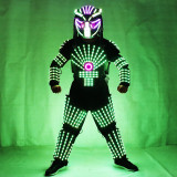 RGB Colorful Led Luminous Robot Suit with LED Helmet Illuminated LED Growing Light Performance Stage Costume Clothes