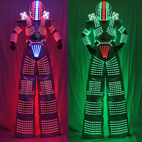 Traje de Robot LED Laser Suit Costume Clothing used with High Heel Predator led Costume Laser Gloves