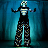 LED Robot Suits Luminous Costume David Guetta LED Robot Suit Illuminated Kryoman Robot Led Stilts Clothes