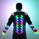 RGB Colorful Light Armor Outfits Glowing Clothe Show Dress Bar DJ MC Performance Robot Men Suit