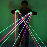RGB LED Laser Gloves With 7pcs Laser 3pcs Green +2PCS Red +2PCS Violet Stage Gloves For LED luminous Costumes Show