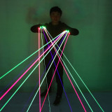 RGB LED Laser Gloves With 7pcs Laser 3pcs Green +2PCS Red +2PCS Violet Stage Gloves For LED luminous Costumes Show