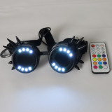 Full Color LED Glasses Pixel Laser Goggles with Pads Intense Multi-colored 350 Modes Rave EDM