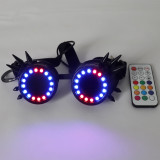 Full Color LED Glasses Pixel Laser Goggles with Pads Intense Multi-colored 350 Modes Rave EDM