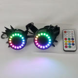 Full Color LED Glasses Pixel Laser Goggles with Pads Intense Multi-colored 350 Modes Rave EDM