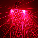 2 In 1 Multi-line Red Laser Gloves with 4pcs Laser Disco LED Laser Gloves for LED Luminous Laser Show