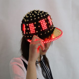 Unisex Punk Hedgehog Rock Rivet Cap Newest Unique Gold Silver Rivet LED Hat Fashion Snapback for Street Hip-hop Rivet