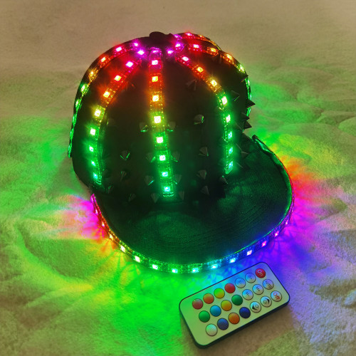 Woman Men LED Light Up Flashing Sequin Jazz Hat Cap Bow Tie Glow Rave Party Wedding Concert Bar Parade Adult Dance Show Wear