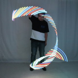 LED Rhythmic Gymnastics Ribbon Colorful Luminous Gym Ribbons Dance Rgb Glow Led Poi Ribbon For Belly Dance Hand Props