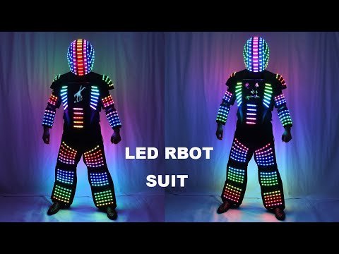 LED Robot Costume Luminous Suit Men Gogo Singer Guest Dancer Costume Suit Hero Light Armor For Stage Party Wear