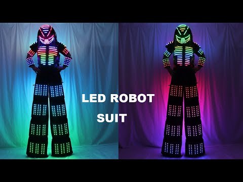Traje LED Robot Costume Clothes Stilt Walking Luminous Suit Jacket with Laser Gloves Helmet for Bar DJ Music Festivals