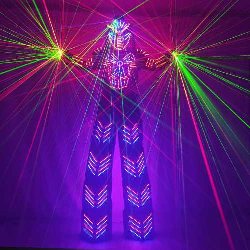 Traje De Robot LED Stilts Walker LED Light Robot Suit Clothing Event Kryoman Costume Led Disfraz De Robot