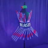 Shiny Laser Mirror Nightclub Dress LED Glow Bar Dj Gogo Dancer Singer Stage Costume Women Evening Birthday Outfit