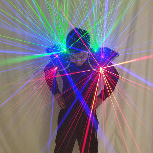 Color Laser Vest Shoulder Waistcoa for Laser Show Party Fancy Dress Dance Robot Luminous Costume