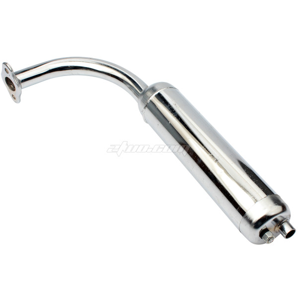 Muffler Exhaust Pipe With Gasket Chrome 2-Stroke 49cc 60cc 66cc 80cc Engine Motor Motorized Bicycle Bike