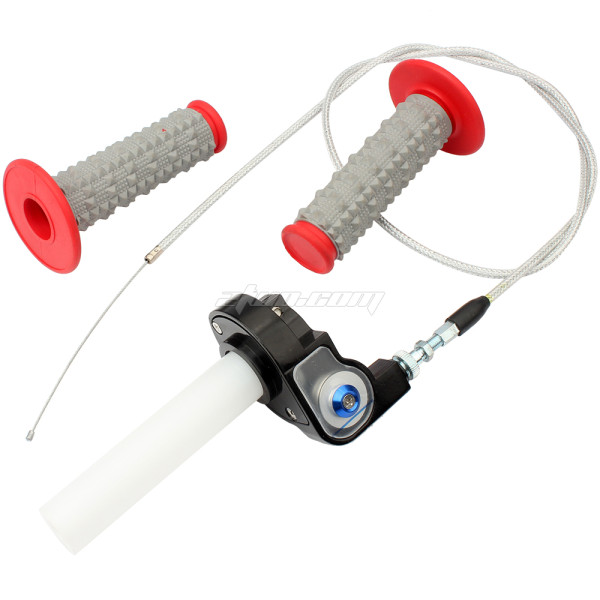 22mm 7/8 inch Throttle Grips Twist With Cable Quick Action For 50-250CC Pit Dirt Bike ATV white