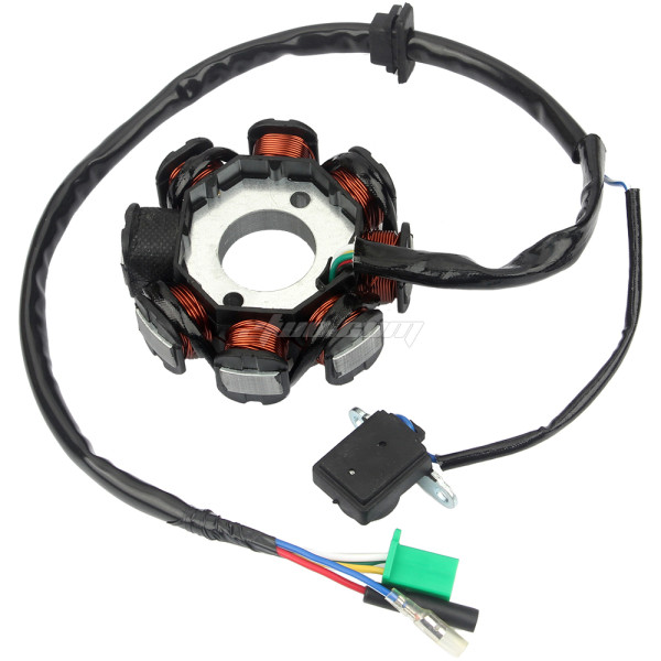 Magneto Stator AC Ignition Coil 8 Pole 5-wire for GY6 125cc 150cc ATV Scooter Moped Go Kart Buggy Quad