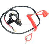 2 Wires On Off Kill Stop Switch with Safety Tether Line For 50cc-250cc ATV Quad Dirt Pit Bike Go Kart