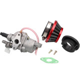 Red Air Filter + Carburetor Carb + Stack For 2 Stroke 47cc 49cc Engine Parts Mini Moto Kids ATV Quad 4 Wheeler Go Kart