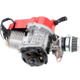 49cc 2 Stroke Pull Start Engine For Motorbike Mini Dirt Pocket Bike ATV Quad 7T 25H Chain - Red