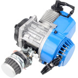 49cc 2 Stroke Pull Start Engine For Motorbike Mini Dirt Pocket Bike ATV Quad 7T 25H Chain - Blue