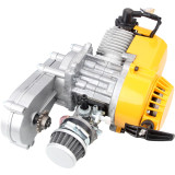 49cc Engine 2-Stroke Pull Start with Transmission For Mini Moto ATV Quad Dirt Bike Yellow
