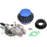 Blue Air Filter + Carburetor Carb + Stack For 2 Stroke 47cc 49cc Engine Parts Mini Moto Kids ATV Quad 4 Wheeler Go Kart