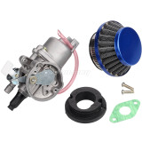 Blue Air Filter + Carburetor Carb + Stack For 2 Stroke 47cc 49cc Engine Parts Mini Moto Kids ATV Quad 4 Wheeler Go Kart