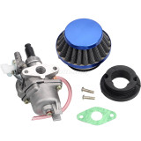 Blue Air Filter + Carburetor Carb + Stack For 2 Stroke 47cc 49cc Engine Parts Mini Moto Kids ATV Quad 4 Wheeler Go Kart