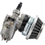Air Filter + Carburetor Carb + Stack For 2 Stroke 47cc 49cc Engine Parts Mini Moto Kids ATV Quad 4 Wheeler Go Kart - Silver
